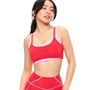 Buffbunny Story Bra, Medium NWT, Salsa red and Starburst pink